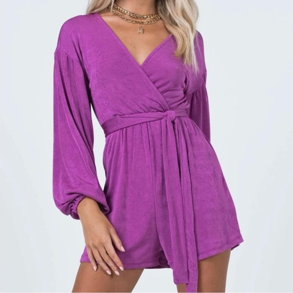 Princess Polly Strike It Up Wrap Romper with Belt